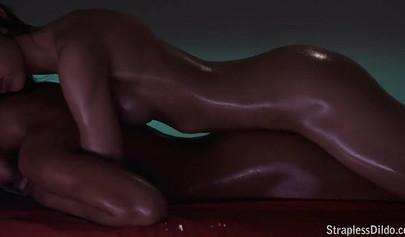 Jane & Tiffany love sensual erotic massage and strap-on sex