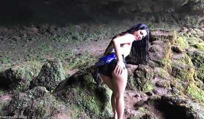 Sweet babes Gina Valentina & Lily Adams squirting outdoors