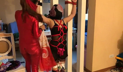 Asian girl is enjoying a bondage with her mistress