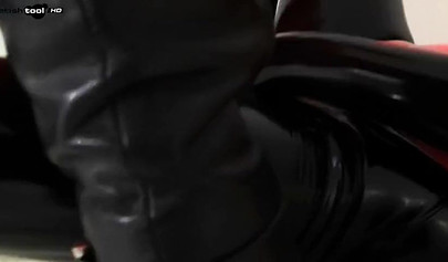 Lesbian fetish experience in latex with two horny babes