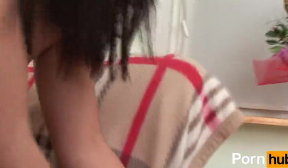 Blonde teens fuck each other with a double-ended dildo