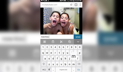 Petite teens licking toes in a webcam porn video