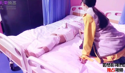 Asian bondage in different ways at the hospital