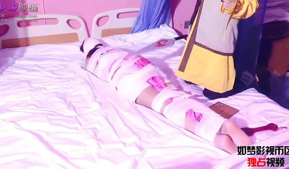 Asian bondage in different ways at the hospital