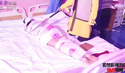 Asian bondage in different ways at the hospital