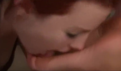 Sexy girls are enjoying a foot worship in the bedroom