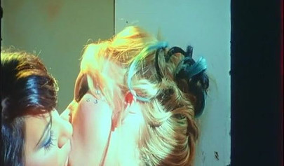 Blonde and brunette dykes are on the floor and brutally finger their pussies