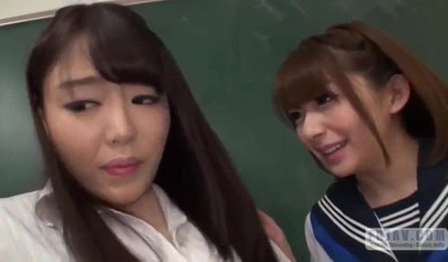 Shy Japanese teacher gets seduced and used by young and horny lesbian schoolgirl