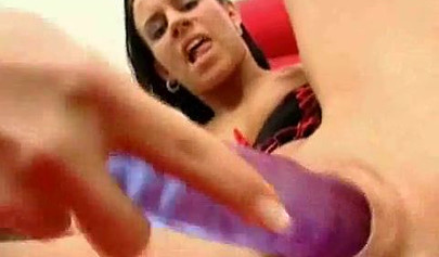 Hot and kinky lesbian couple uses a huge dildo after sloppy licking and fingering