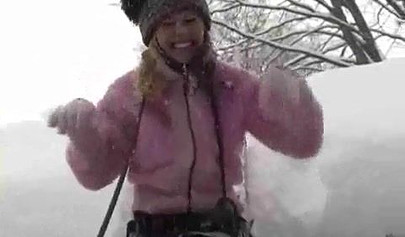 Playful lesbos get turned on for each other and fuck to orgasm in the snow outside