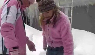 Playful lesbos get turned on for each other and fuck to orgasm in the snow outside