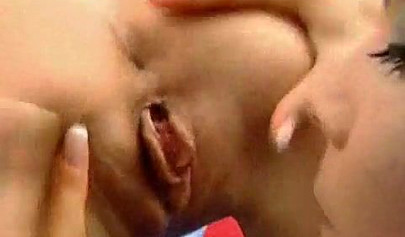 Lesbian babes use fingers and toys to stimulate their pussies and cum hard