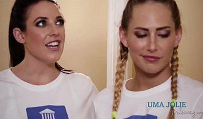 Carter Cruise, Uma Jolie, Angela White in lesbian threesome