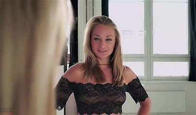 Sweet lesbians tribbing and squirting during their sex games