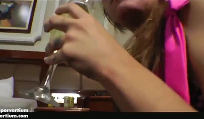 Piss swallow domination for a submissive lesbian