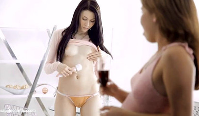 Naked beauties use a vibrator for pleasure