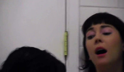 Nice cuties finger and lick tight cunts in the toilet