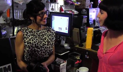 Nice cuties finger and lick tight cunts in the toilet