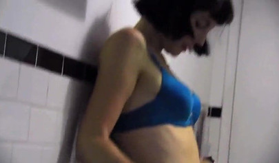 Nice cuties finger and lick tight cunts in the toilet