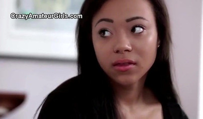 Gorgeous ebonies have oral sex on white sheets