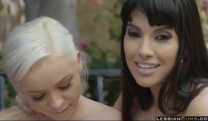 Mercedes Carrera plays with her girlfriend on the bench