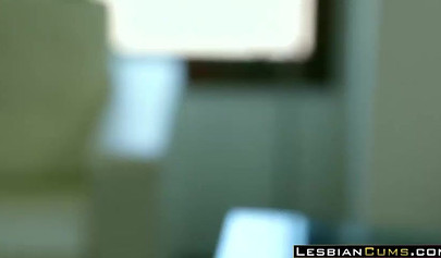 Sweet blonde babes enjoy pussy licking in a dark room