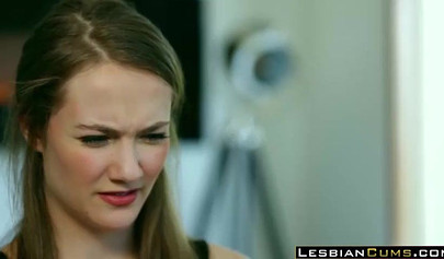 Sweet blonde babes enjoy pussy licking in a dark room