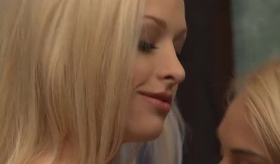 Luxurious blondes satisfy each other with a dildo