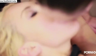 Three smoking hot ballerinas enjoy lesbian feet licking