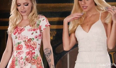 Alex Grey and Naomi Woods have oral sex in 69 pose