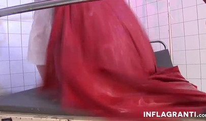 German hospital nurses fuck each other in slime - fetish video