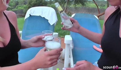 German hotties enjoy pissing and sweet sex outdoors