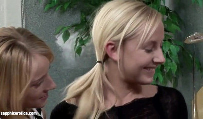 Three nice blondes lick feet and nipples in the bedroom