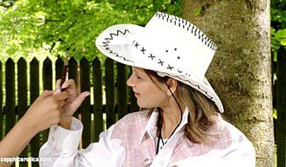 Zoe and Devin have some lesbian fun outdoors