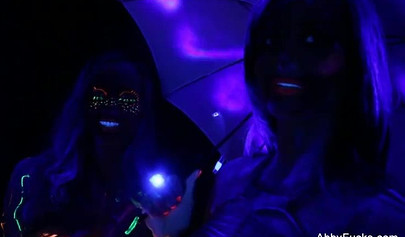 Abigail Mac takes part in a neon lesbian sex scene