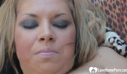 Slutty lesbians use dildos together after some oral fun