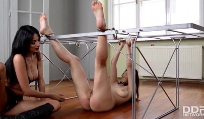 Lezdom Anissa Kate spanks and tortures hot lesbian Zenda