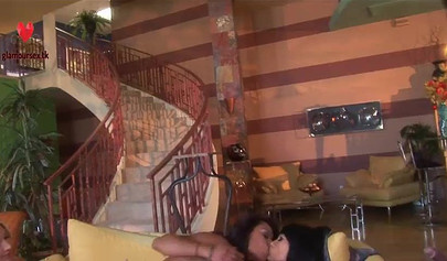 Naughty lesbian babes in intense pussy toying and strapon orgy