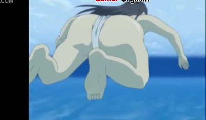 Anime hotties in pussy toying action