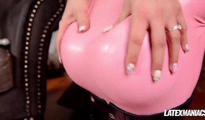 Latex-clad lesbians Latex Lucy & Kyra Hot in kinky BDSM pussy eating action