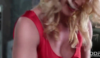 Lezdom Kathia Nobili humiliates & toys vixen Meg Magic in the bathroom