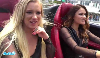 La latina Vanessa Veracruz e Bailey Brooke si scatenano in una Lamborghini