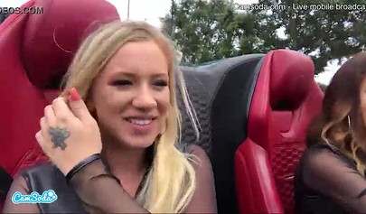 La latina Vanessa Veracruz e Bailey Brooke si scatenano in una Lamborghini