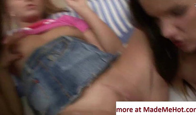 Busty punk blonde gets involved in an anal threesome with two lesbians