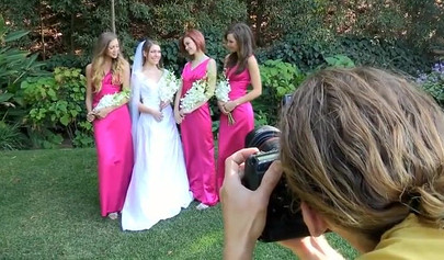 Horny bride gets engaged in a foursome with her bridesmaids