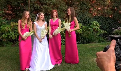 Horny bride gets engaged in a foursome with her bridesmaids