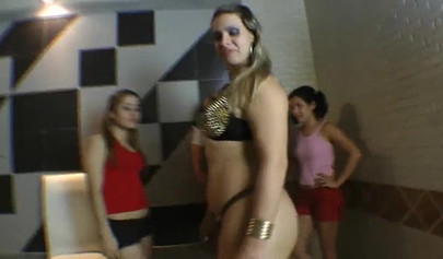 A group of horny girls prefer to have fun together