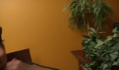 Hot business lady makes her girlfriend lick her feet