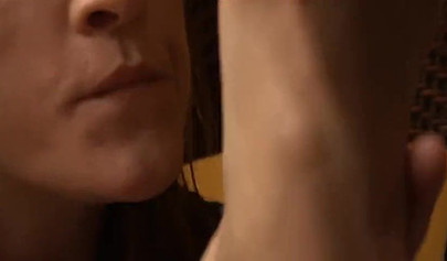 Hot business lady makes her girlfriend lick her feet