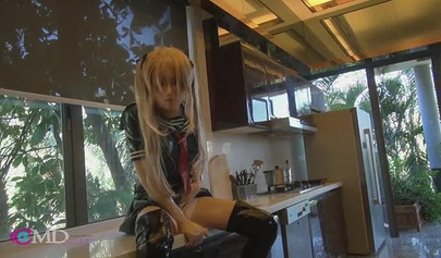 Amateur sex dolls are having fun in the kitchen